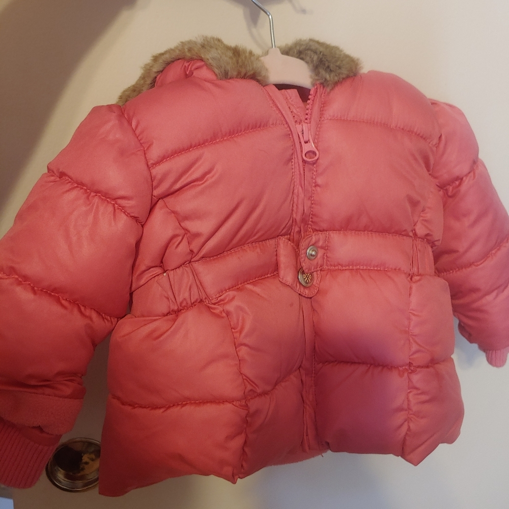 Pink puffer jacket